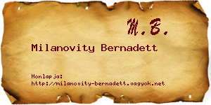 Milanovity Bernadett névjegykártya